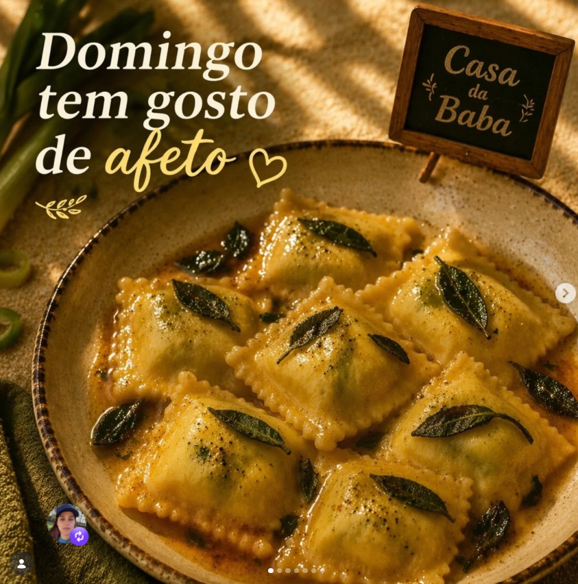 Ravióli ao molho de manteiga e sálvia